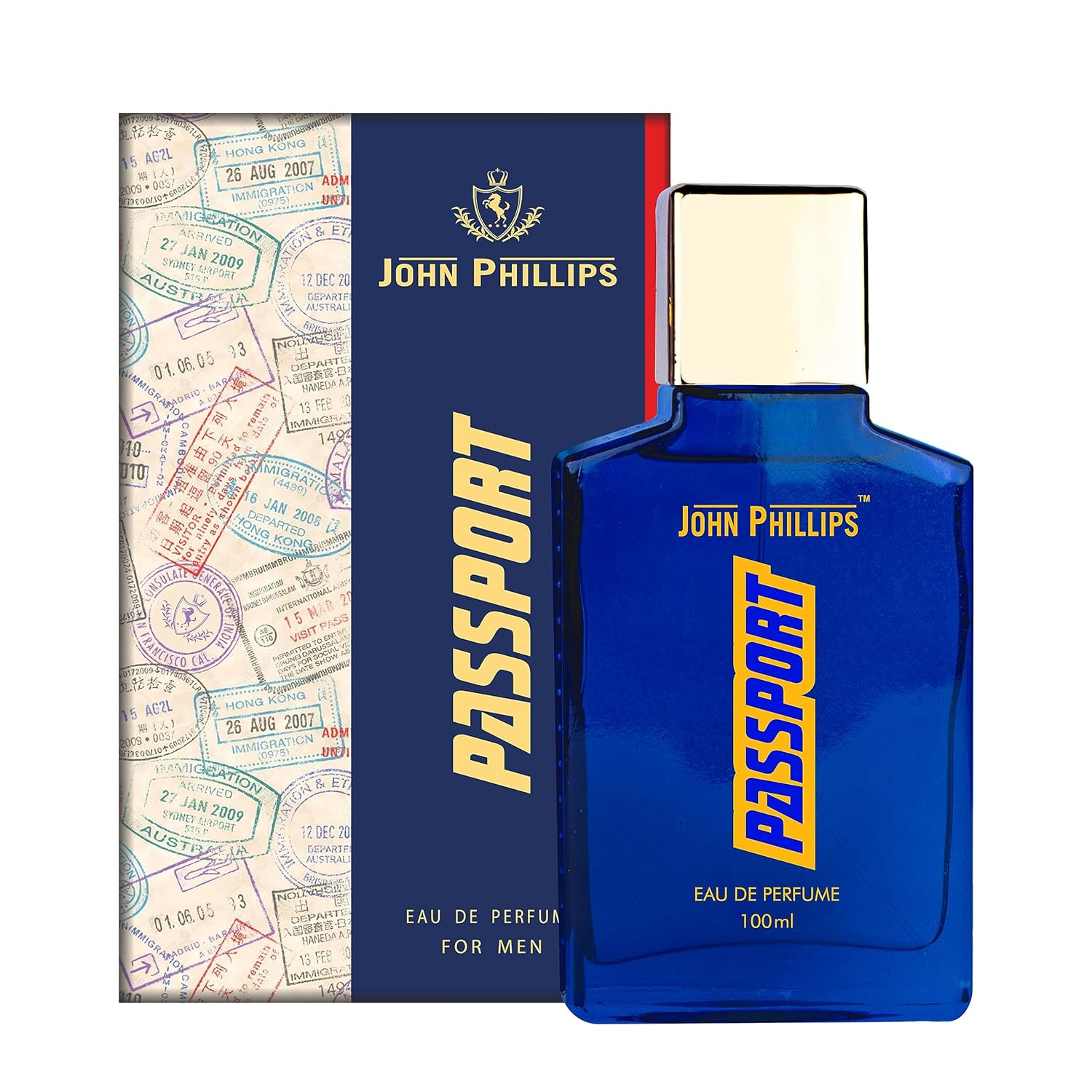 John Phillips Passport & Mr Blue Eau De Perfume 100ml 3.4 Fl.oz. Each Pack Of 2 For Men