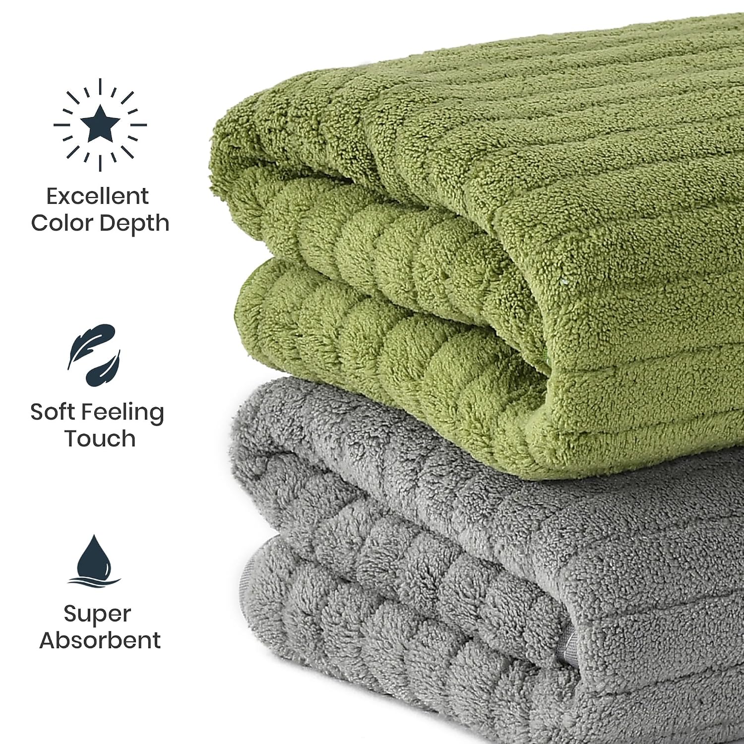 Urbanleaf Stripe Microfiber Hand Towels 170 Gsm | Gym & Workout Towels Pack Of 2 (Multicolor 6)