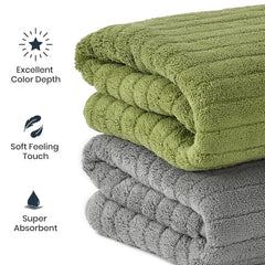 Urbanleaf Stripe Microfiber Hand Towels 170 Gsm | Gym & Workout Towels Pack Of 2 (Multicolor 6)