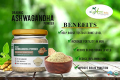 Organo India Pure Quality Ashwagandha Powder Help Reduce Anxiety & Stress, Improve Strength, Helps In Increasing The Testosterone Levels And Have Potential Benefits | 150gm 0.3lbs