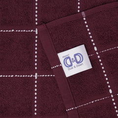 Trident 100% Cotton Luxury Hand Towels 400 Gsm | Super Soft, Easy Care- Everyday, Swim, Pool, Yoga, Travel- Burgundy (Pack Of 2)