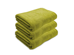 Black Gold The Finer Touch Oversized Microfiber Bath Towel 1800 Gsm | Soft Quick-Dry Microfiber Towel For Men & Women (Green)- Pack Of 3