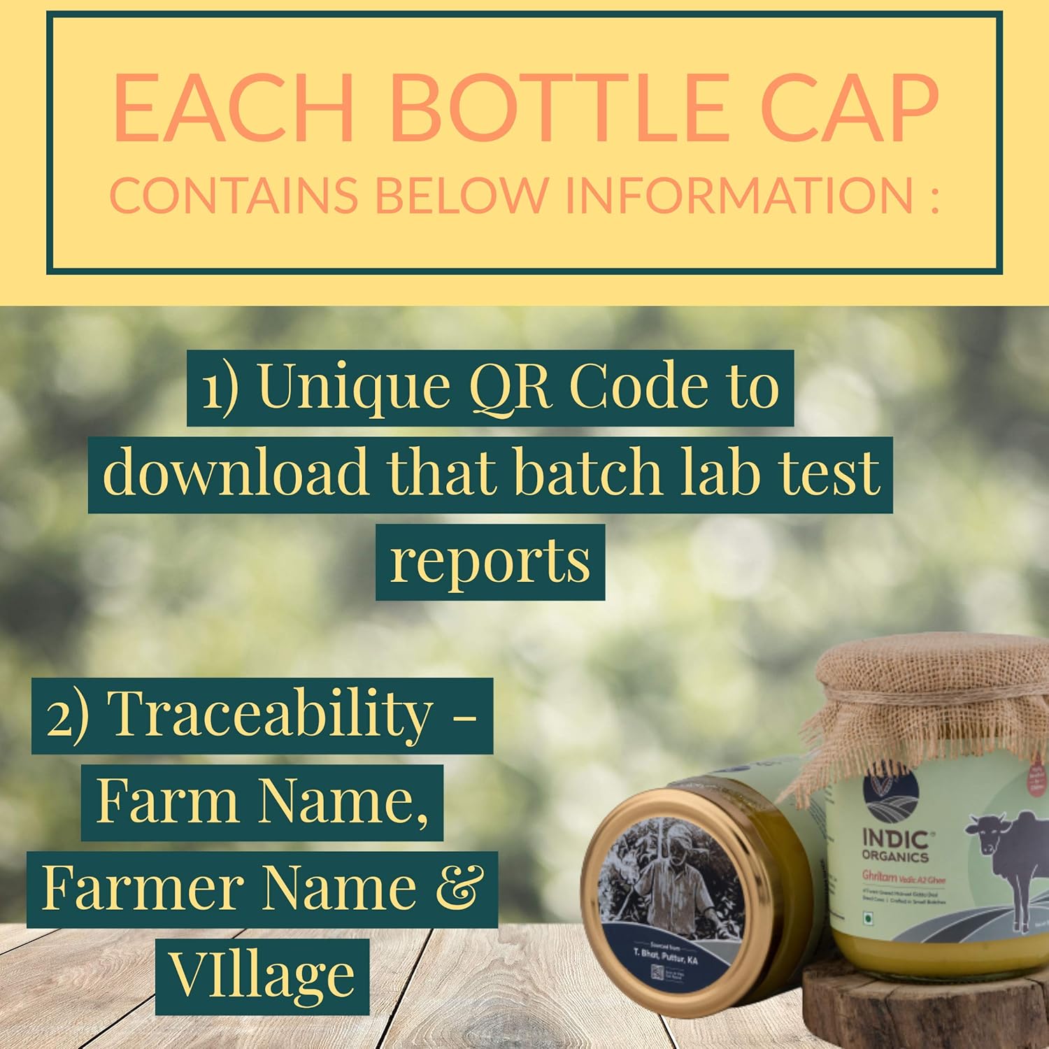 Premium Ghritam Vedic A2 Ghee By Indic Organics | Good Source Of Healthy & Nutritious Desi Cow Ghee For Improves Digestion | (500ml) 16.9 Ounce | Jar Pack