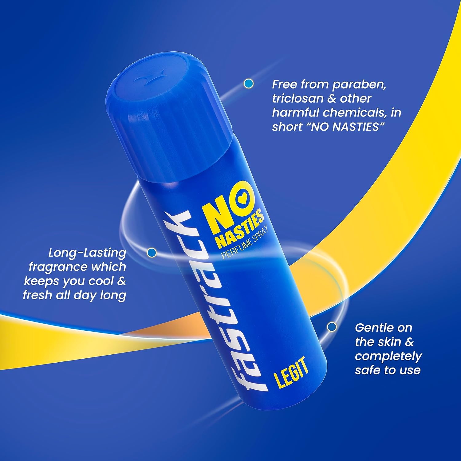 Fastrack No Nasties Legit Deodorant Perfume Spray 135ml 4.5 Fl.oz. Unisex Fragrance | Daily Wear