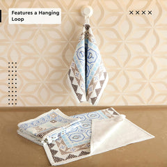 Encasa Xo Cotton Kitchen Towel 250 Gsm | Super Absorbent Tea Towels & Dish Cloths For Washing Up, Drying Dishes & Cleaning | Pack Of 3 (Mosaic)