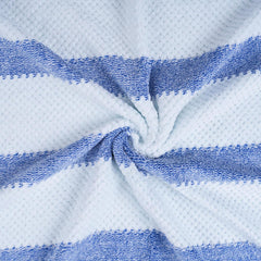 Black Gold The Finer Touch Soft Hand Towel 400 Gsm | Ultra Absorbent, Quick Drying, Cotton-Feel Microfiber Blue & White Stripes -Pack Of 2