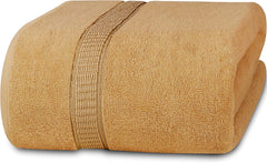 Tiqh 100% Cotton Bath Towel 600 Gsm | Highly Absorbent & Quick Dry Extra Large Bath Towel (Beige)