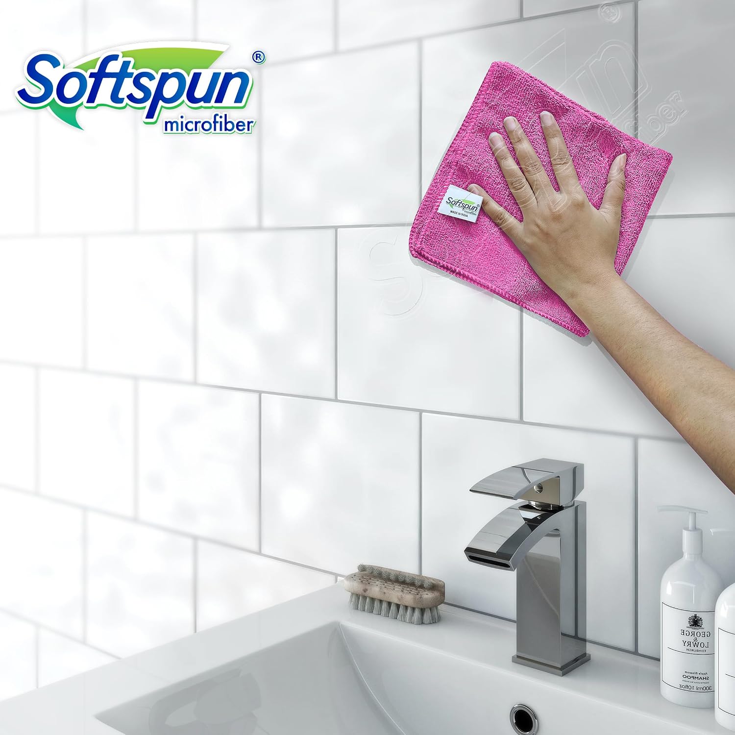 Softspun Microfiber Cloth 340 Gsm | Super Soft Absorbent Cleaning Towels Cleans & Polishes Everything In Your Home - Pack Of 3 (Multi Colour)