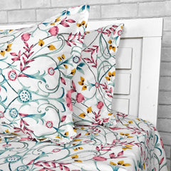 King Size Double Bedsheet With 2 Pillow Cover - 108 X 108 Inches, White & Pink | Skin Friendly Fabric For Everyday Comfort - Perfect Gifting For Wedding Anniversary