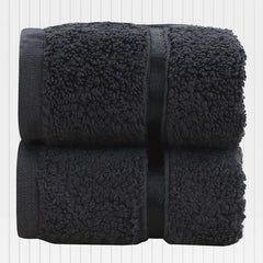 Spread Spain Roman Bath Towel 600gsm | Super Soft & Comfortable, Extra Absorbent Cotton Towels For Face, Body & Gym- Black (Set Of 4)
