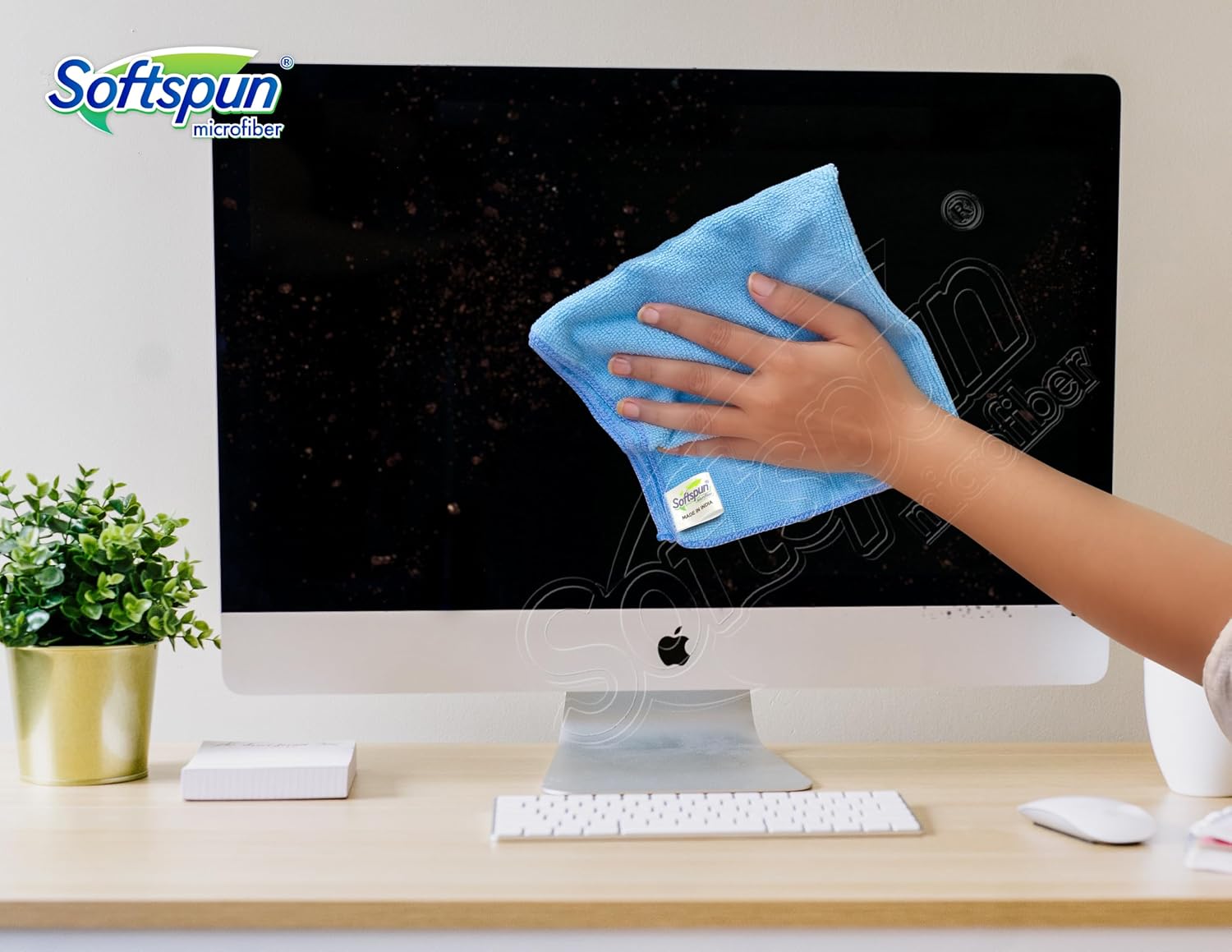 Softspun Microfiber Cleaning Cloths 220 Gsm | Highly Absorbent Lint & Streak Free Multi -Purpose Wash Cloth For Kitchen Window Stainless Steel Silverware (24 Pcs)- Multicolor