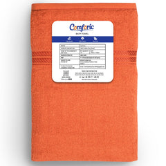Comforic 100% Cotton Bath Towels 500 Gsm | Large Size Bath Towel For Men & Women Quick Dry, Super Soft & Absorbent Gym Towel, Travel Towel (Sunset Orange)