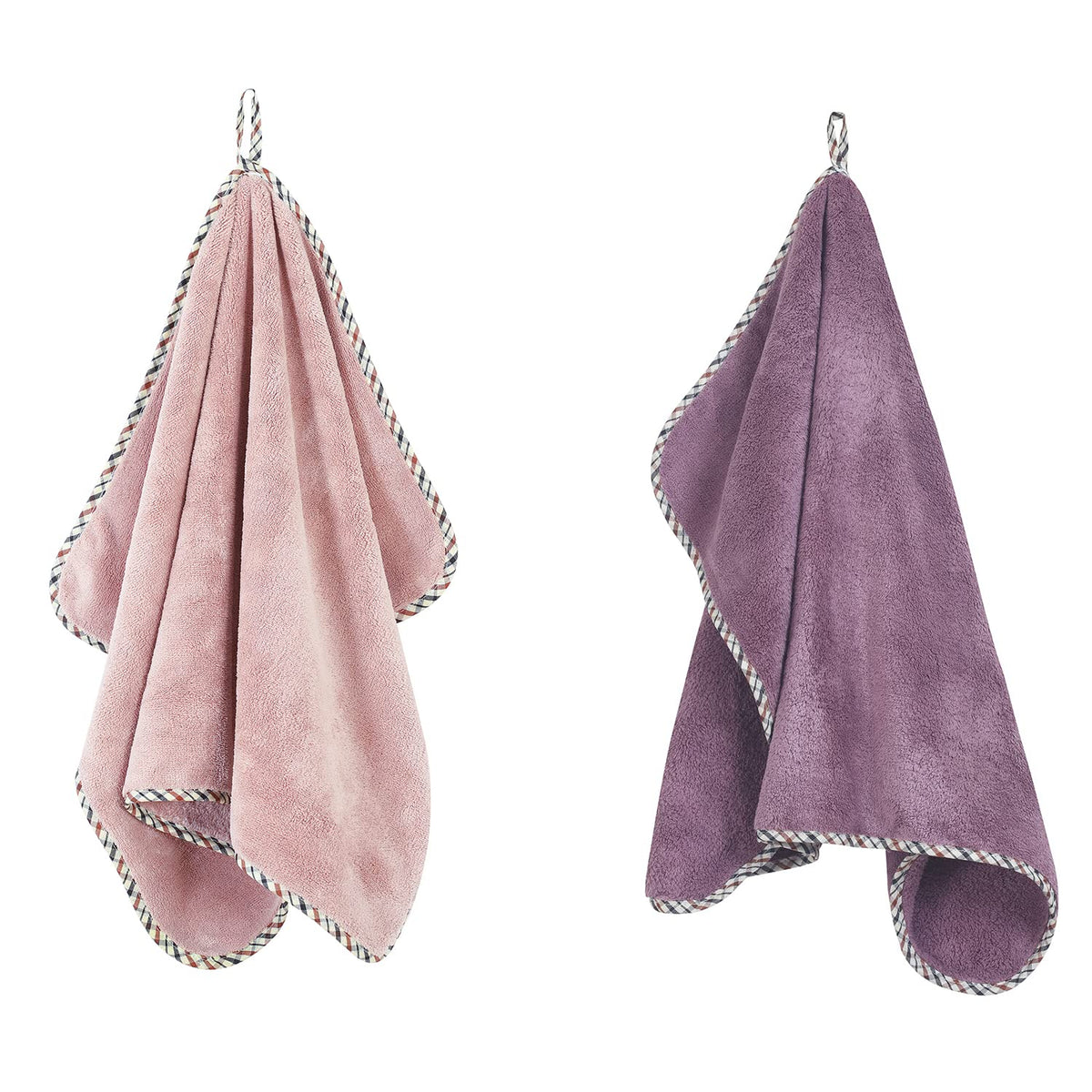 Spread Spain Microfiber Hand Towel 400 Gsm | Super Soft & Highly Absorbent Hand Towel For Gym & Workout Towels - Rose & Fashion Fruit (Pack Of 2)