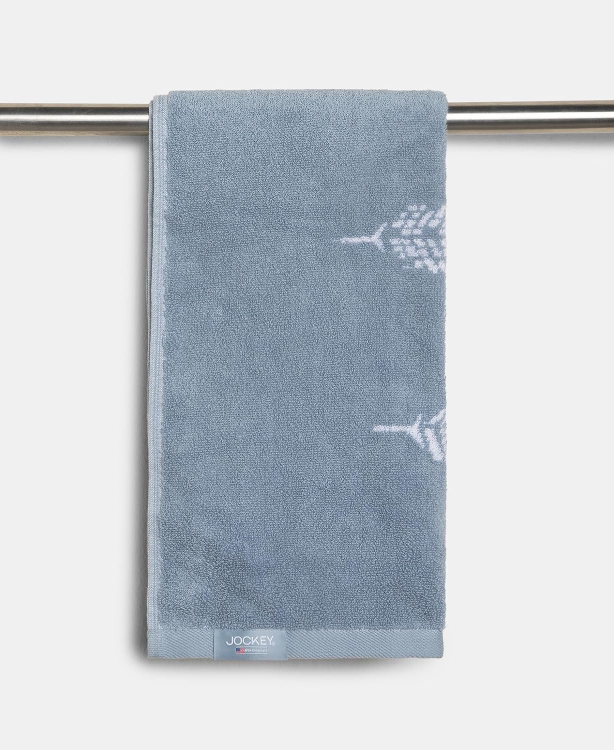 Jockey T224 Men'S Cotton Rich Terry Ultrasoft & Durable Printed Hand Towel 400 Gsm | Pack Of 2 (Dusty Blue)