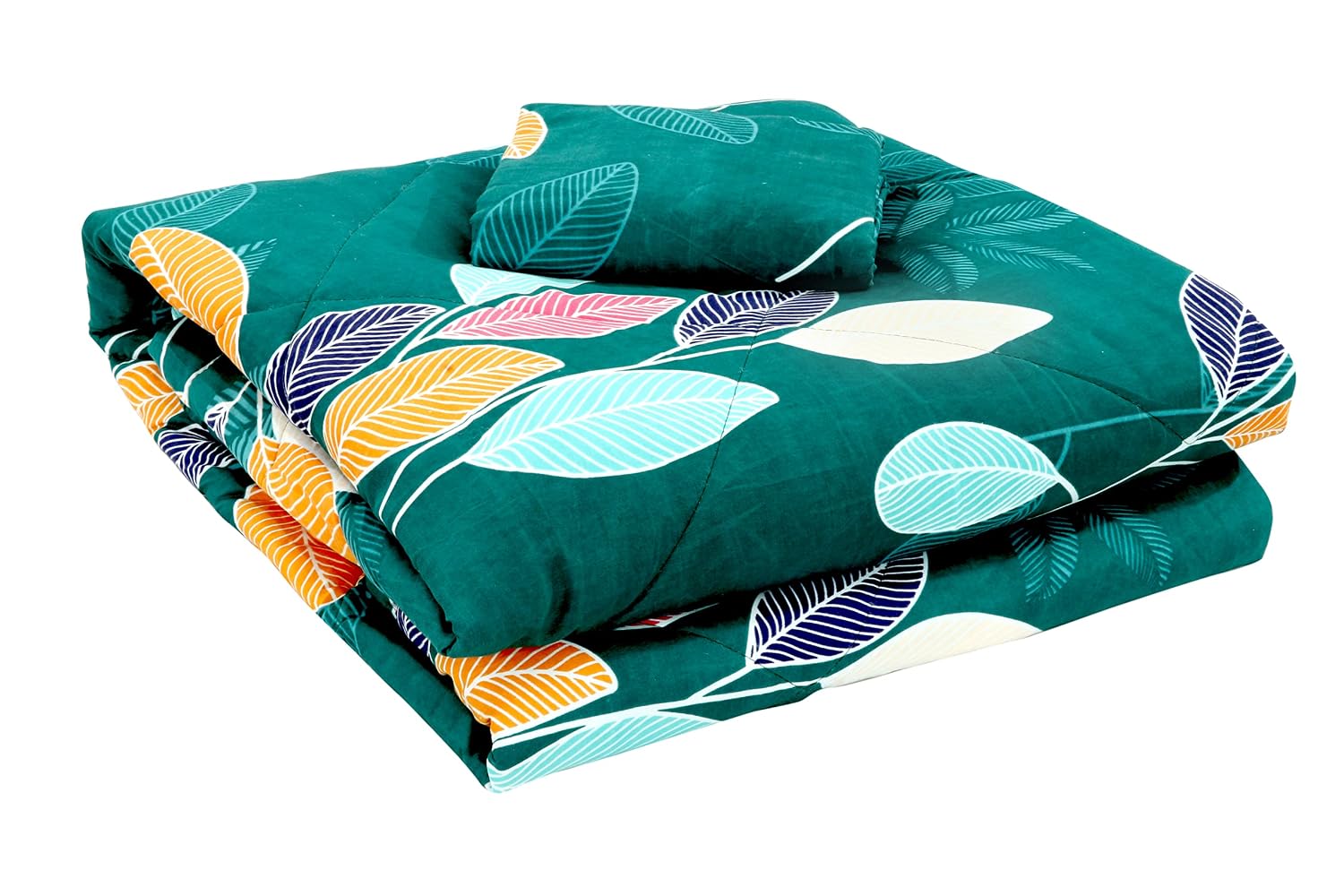 100% Cotton Single Size Bedsheet With 1 Pillow Covers - 60 X 90 Inches, Dark Green | Softness, Durability, & A Smooth, Luxurious Feel | Perfect Bedding Look