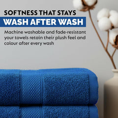Rushant 100% Combed Cotton Hand Towels 900 Gsm | Ultra Soft, Quick Dry & Super Absorbent For Home, Gym & Travel (Navy Blue) - Set Of 6