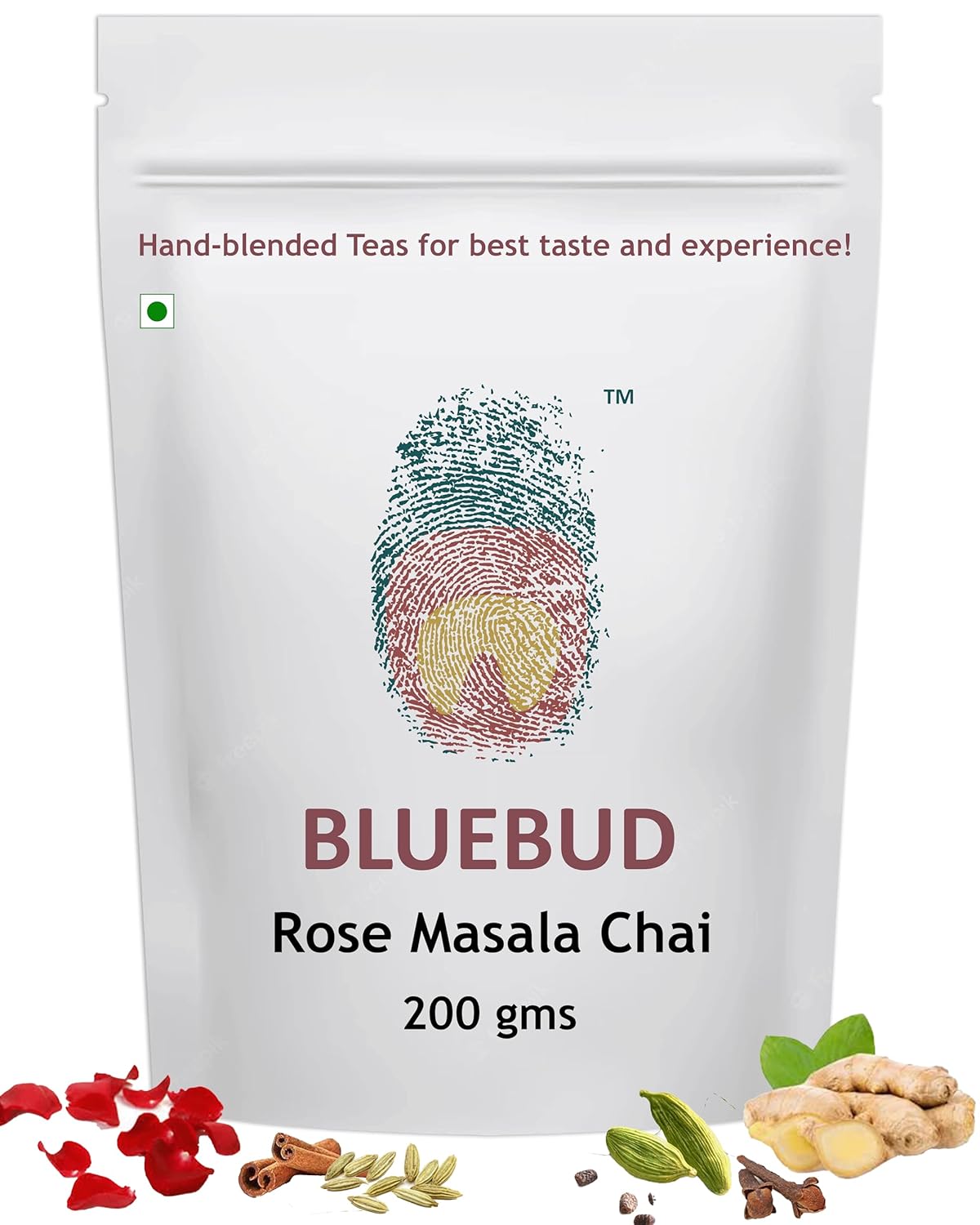 Bluebud Rose Masala Chai 200gm, 7.05 Ounce - 100 Cups | A Unique Blend Of Pure Rose Petals With Assam CTC Tea & Spices - Signature Blend, Hand Blended Teas