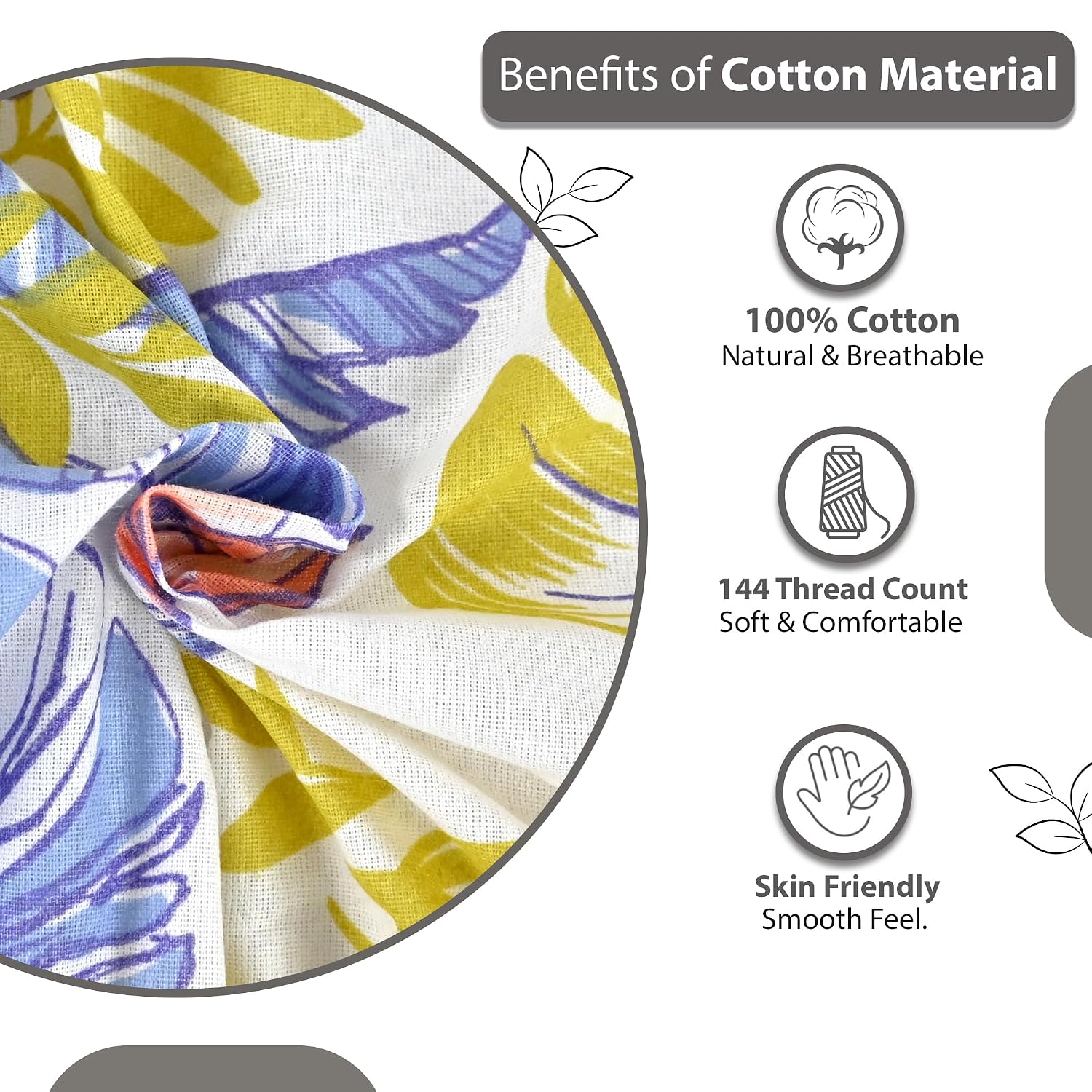 Cotton Double Bedsheet With 2 Pillow Covers - 87 X 100 Inches, Lavender Gold | Smooth & Comfortable For Daily Use - All Weather Coziness & Bedroom Style
