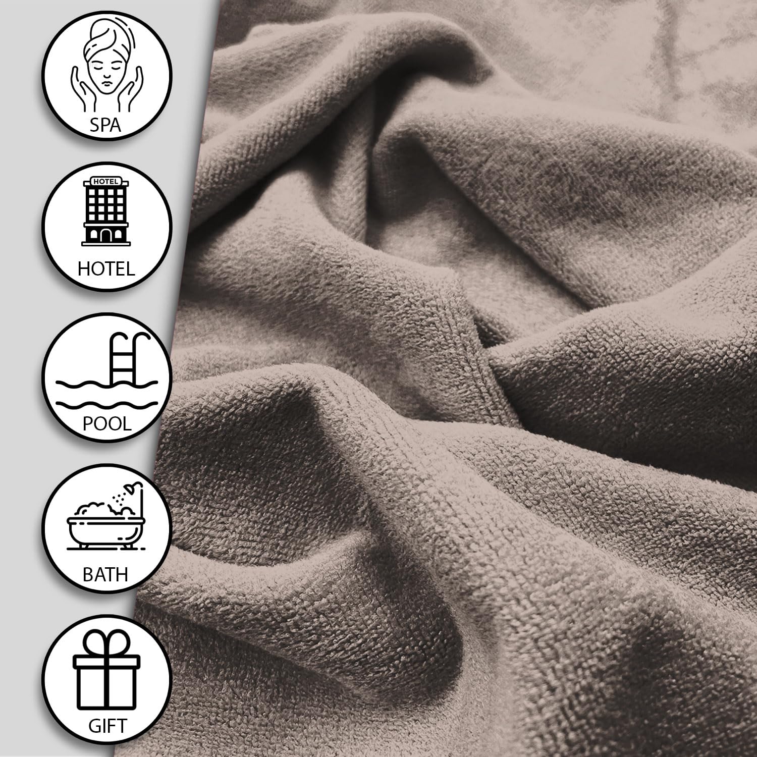 Sassoon Venir Microfiber Men XL Bath Towel 450 Gsm | Ultra Soft Material, Towel For Daily Use (Sandstone)