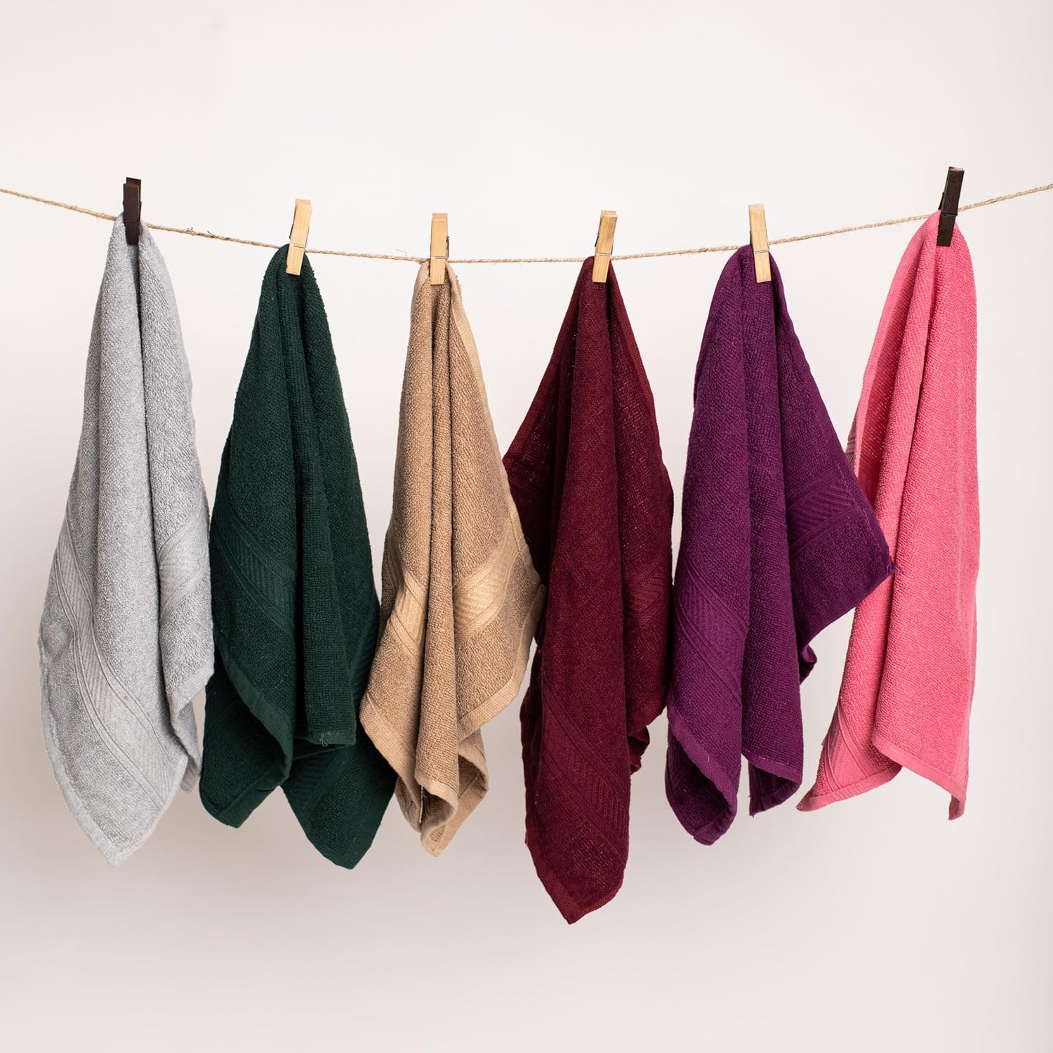 Furnofy Premium Cotton Hand Towels Set Of 6 Ultra Soft, Highly Absorbent & Quick-Dry For Gym, Kitchen, Pool, Travel & Home (Vibrant Multicolor)