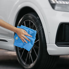 Softspun Microfiber Cloth 350 Gsm | Thick Lint & Streak-Free Multipurpose Cloths Microfibre Towels - 2 Pcs (Green & Blue)
