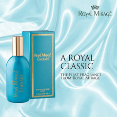 Royal Mirage Emerald Eau De Cologne Spray 120ml 4.0 Fl.oz. Alcohol Free | Men Fragrance