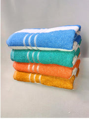 Pure Cotton White Striped Hand Towels 1200 Gsm | Soft & Super Absorbent For Kitchen & Gym - Set Of 8
