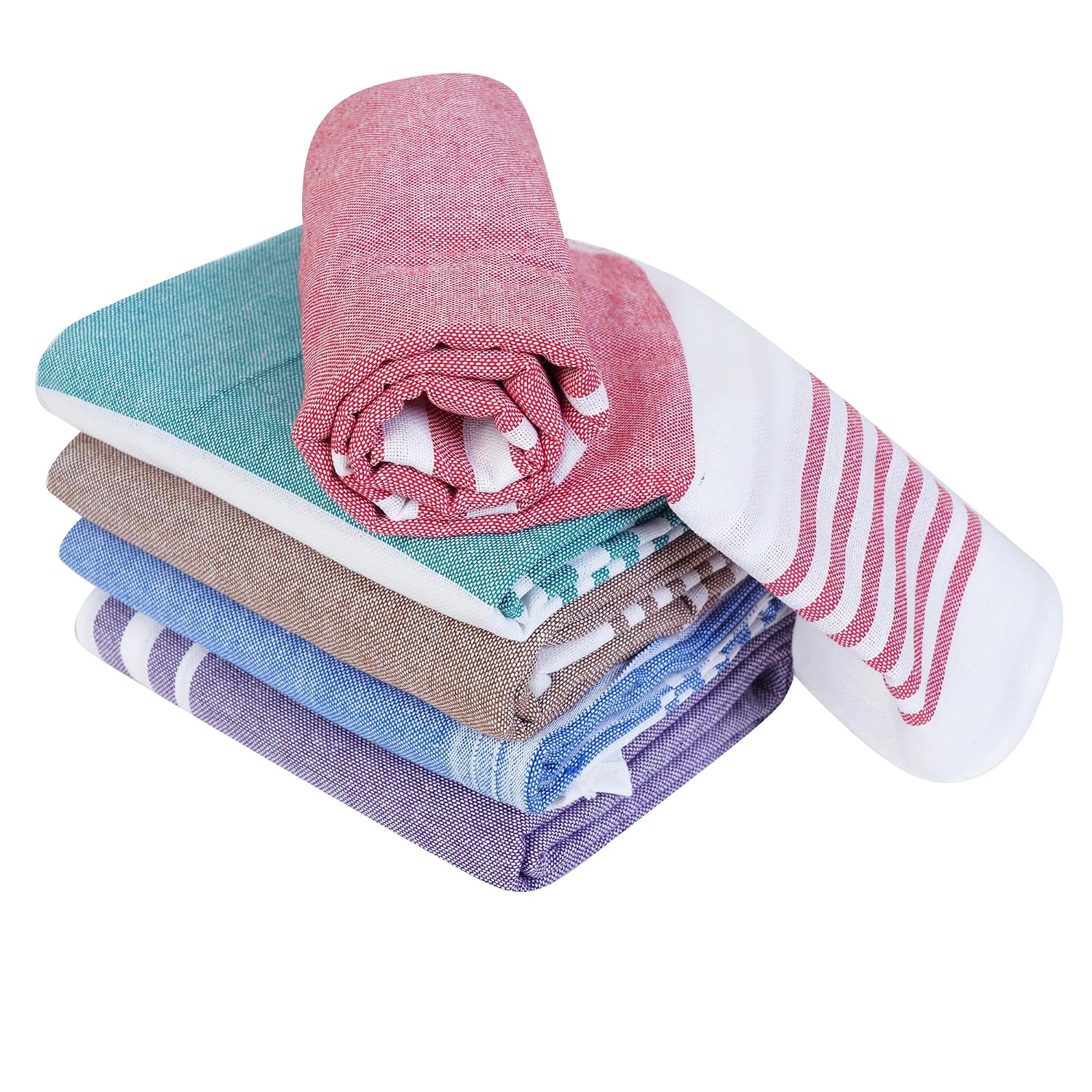 Comfort Weave Cotton Plain Bath Towels 250 Gsm Multicolor (Set Of 5)
