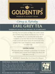 Golden Tips Earl Grey Black Tea - 200gm Brocade Bag, 7.05 Ounce, 100 Cups | Blended With Pure Oil Of Bergamot - Brew Hot Or Iced Tea | Low Caffeine Loose Leaf Tea