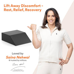 Leg Elevation Pillow, Relieves Leg, Hip & Knee Pain, Dark Grey, Medium Size - 24 X 20 X 8 Inch | Ideal For Post - Surgical Recovery - Relieves Discomfort Of Varicose Veins, Phlebitis