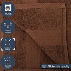 Fresh From Loom Luxury Edition Egyptian 100% Pure Cotton Bath Towel 1200 Gsm | High Water Heavy Soft Dual Stitched Bath Towel (Coffee & Blue) - 2 Pcs