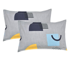 Elastic Fitted Bedsheet For Double Bed With 2 Pillow Cover - 60 X 78 Inches, Grey | Super Soft Brushed Durable Fabric