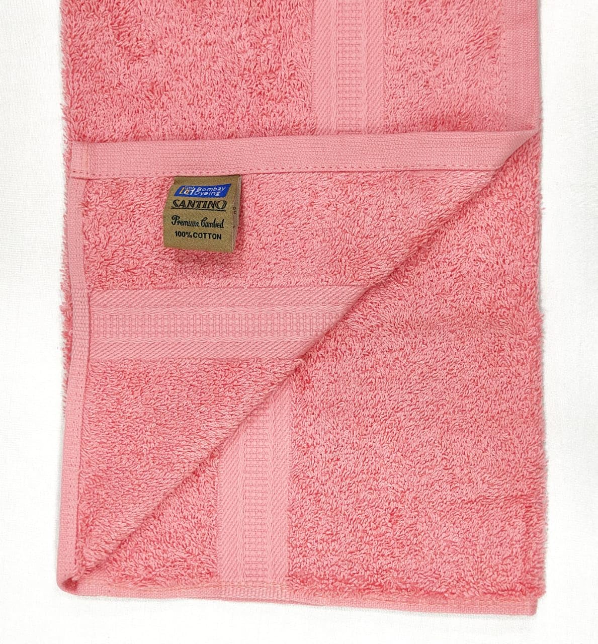 Bombay Dyeing Plain Santino 500 Gsm Cotton Hand Towel Set - Baby Pink (2 Piece)