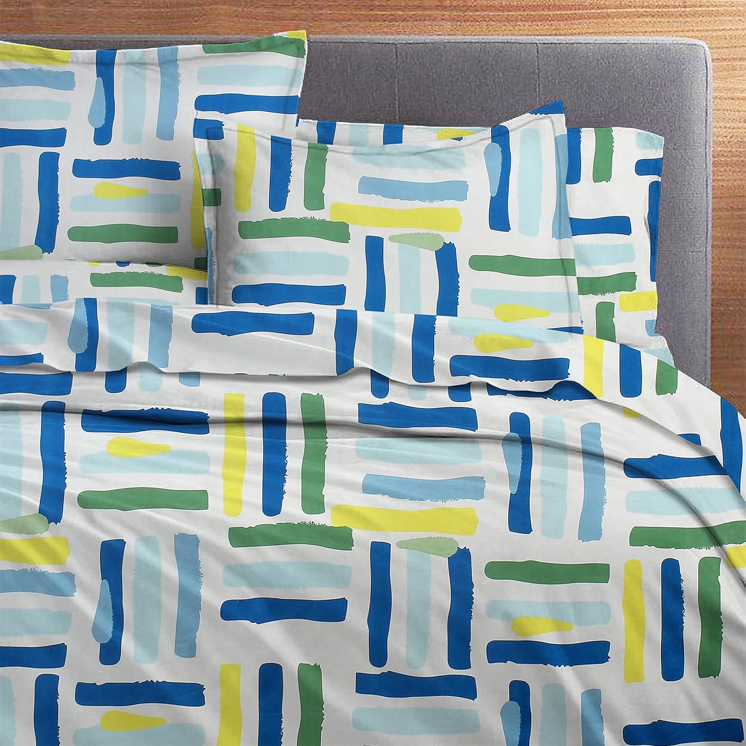 100% Cotton Double Bedsheet With 2 Pillow Covers - Multicolor | Soft Brushed Microfiber Breathable & Wrinkle Free | Light Weight & Easy To Wash At Home - 72 X 78 Inches