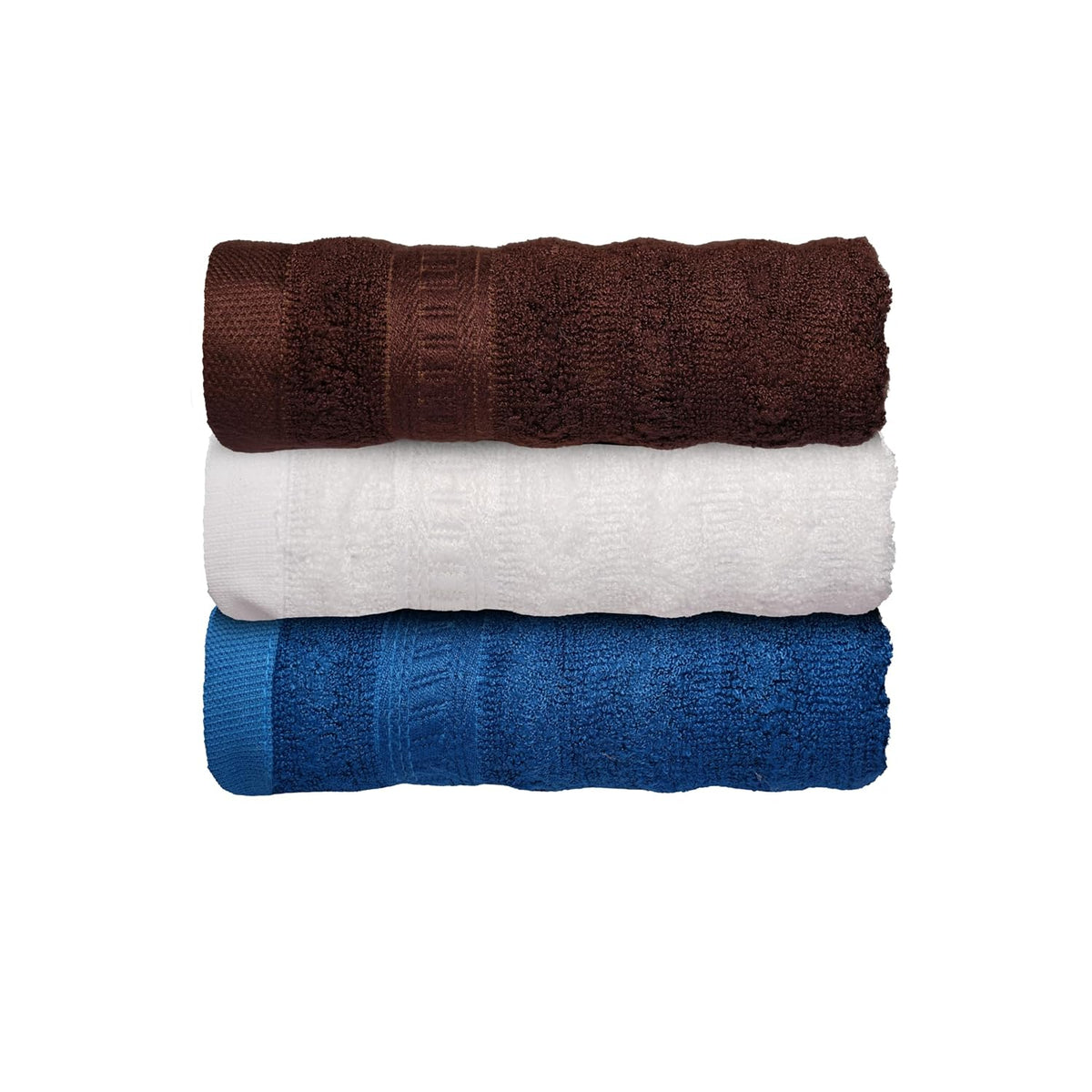 Caimla Luxury 100% Bamboo Face Towel 550 Gsm | Ultra-Soft, Highly Absorbent & Eco-Friendly Towels - Perfect For Sensitive Skin - Pack Of 3 (Brown, White & Blue)