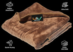U & U Unique Utilities Microfiber Bath Towels Large Size 400 Gsm | Bath Towel For Men & Women | Soft, Ultra Absorbent & Quick-Dry Towels For Bathing (Brown)