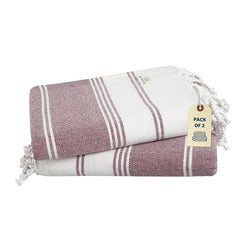 Lane Linen 100% Cotton Beach Towel With Bag Towels | Oversized Pool Absorbent Extra Large Quick Dry Sand Travel Towel - Fired Brick (2 Piece)