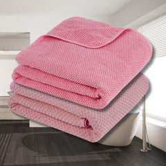 Fezora Microfiber Contler Bath Towels 700 Gsm | Large Size Bath Towel Soft & Absorbent Bath Towel For Men & Women (Peach & Light Pink)- Pack Of 2