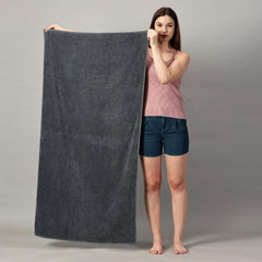 Sanglobal 100% Cotton Premium Soft Bath Towels 600 Gsm | Ultra Soft Turkish Style Ideal Towel For Gym (Charcoal)