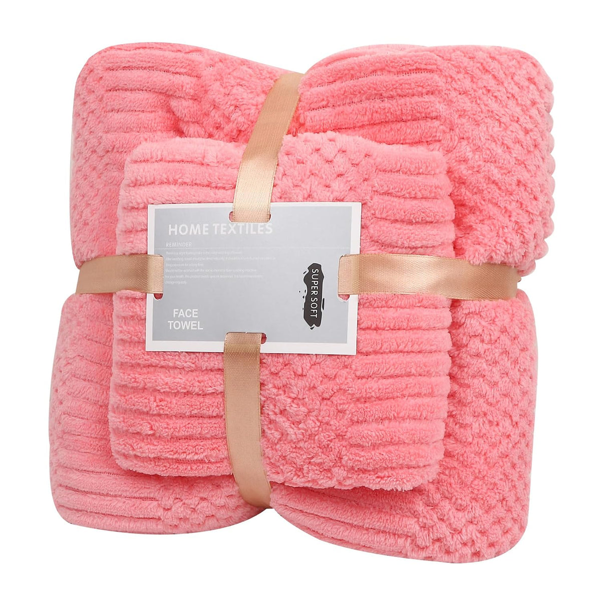 Homecloud Ultra Soft Bath & Face Towel Set 300 Gsm | 3x Softer Than Cotton Towels | Highly Absorbent & Ultra Fast Dry | Set Of 2 (Leopard Pink)