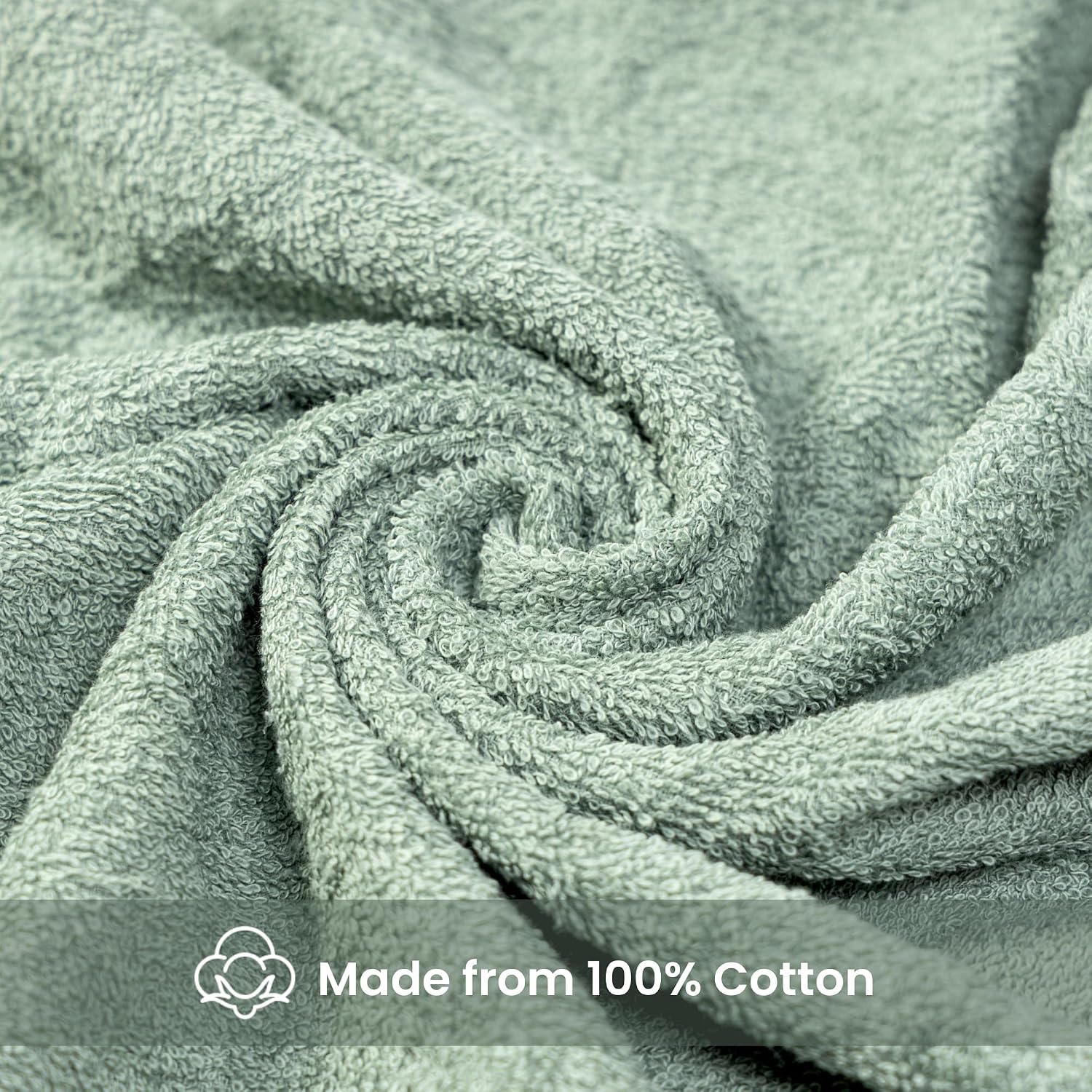 Akiko Home 100% Cotton Trident Series Bath Towels | Premium, Soft, Absorbent, Quick Dry & Durable, Large Size Towel For Men & Women 400 Gsm (Green)