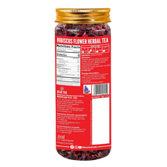Blue Tea Hibiscus Flower Herbal Tea - 50gm Pet Jar, 1.7 Ounce, 50 Cups | Flower Based Skin Glow Enhancing Tea - Caffeine Free, Tangy Flavor, Non-GMO | No Added Colors, No Preservatives