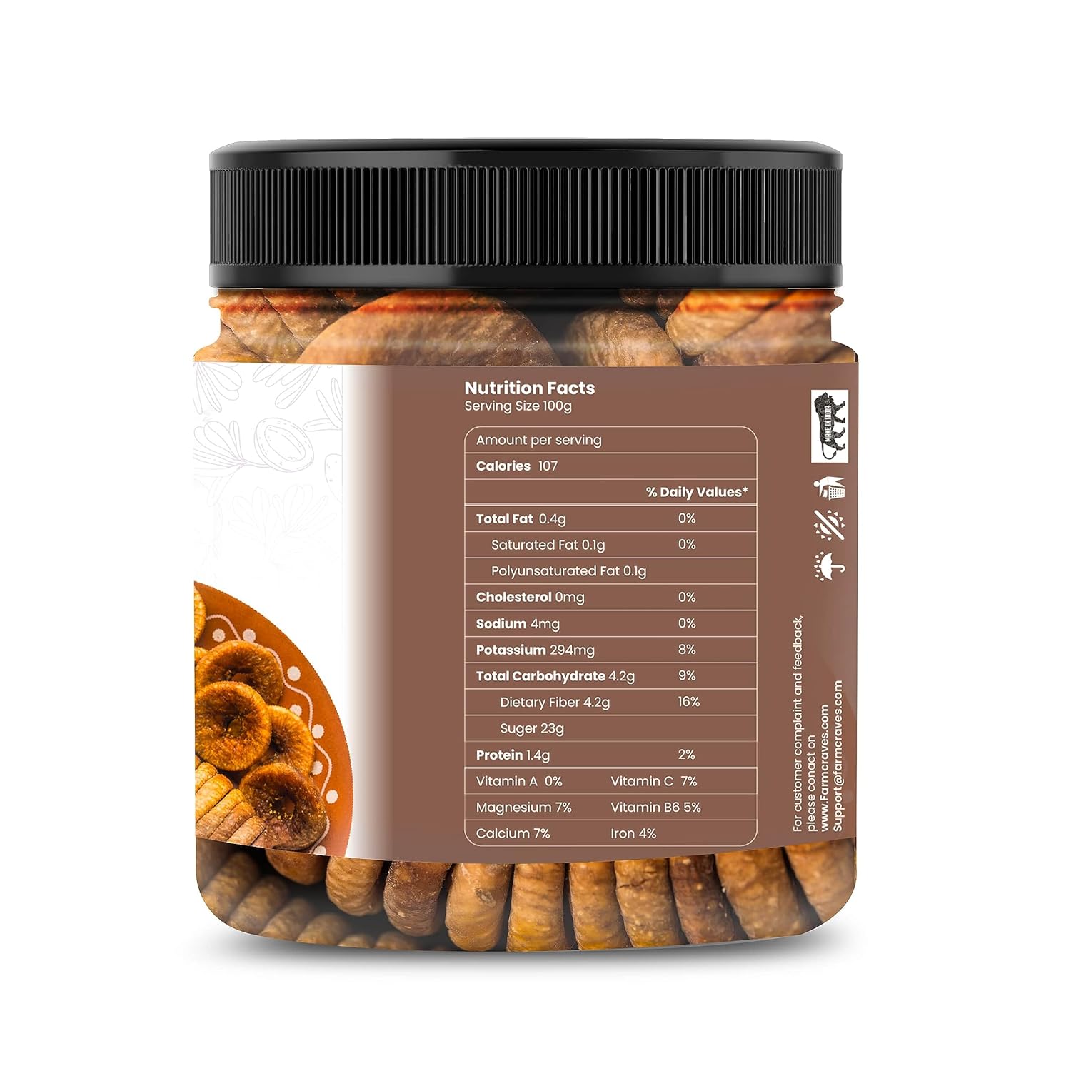 100% Natural Farm Fresh Anjeer Figs By Farmcraves 500gm, (250gm*2) Each | Healthy & Nutritions Rich Source Of Healthy Dry Fruit Snack Jar Pack | 17.6 Ounce