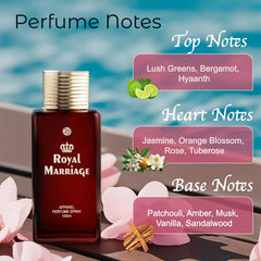 JD International Royal Marriage Apparel Unisex Perfume With Long Lasting Fragrance - 100ml, 3.4 Fl.oz.   | Perfume For Men & Women