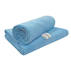 Softspun Microfiber Cleaning Cloths Towel Set 300 Gsm | Highly Absorbent Lint And Streak Free Multi-Purpose Wash Cloth For Kitchen, Car, Stainless (2 Pcs)- Sky Blue