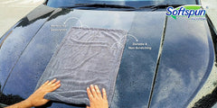 Softspun Microfiber Cloth Towel 400 Gsm | Extra Thick Microfiber Cleaning Cloths Perfect For Bike, Auto, Cars Both Interior & Exterior (Grey)- Pack Of 1