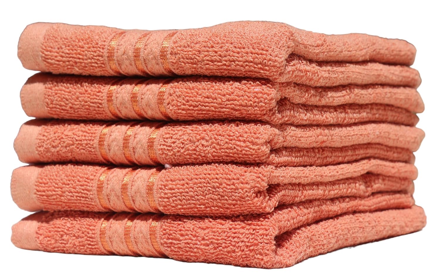 Solance Super Cotton Hand Towel 1000 Gsm | Ultra Soft & Super Absorbent Hand Towel (Peach) - Set Of 5