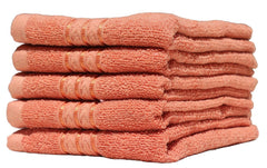 Solance Super Cotton Hand Towel 1000 Gsm | Ultra Soft & Super Absorbent Hand Towel (Peach) - Set Of 5