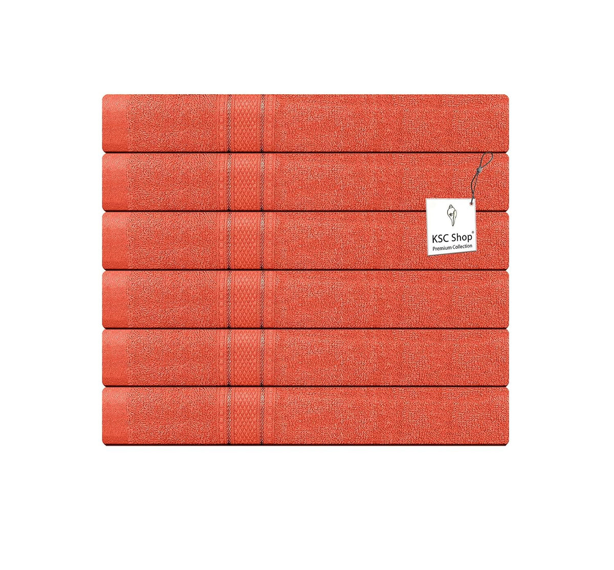 Ksc Shop Premium Luxury Cotton Face Towel 900 Gsm | Ultra Soft Highly Absorbent Face Towel (Rusty Orange) - Pack Of 6