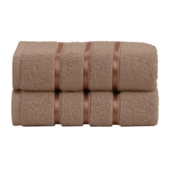 Spread Spain 100% Cotton Hand Towel 600 Gsm | Soft, Fluffy, Super Absorbent & Quick Dry Towels For Pool, Spa & Gym (Brown) -Set Of 2